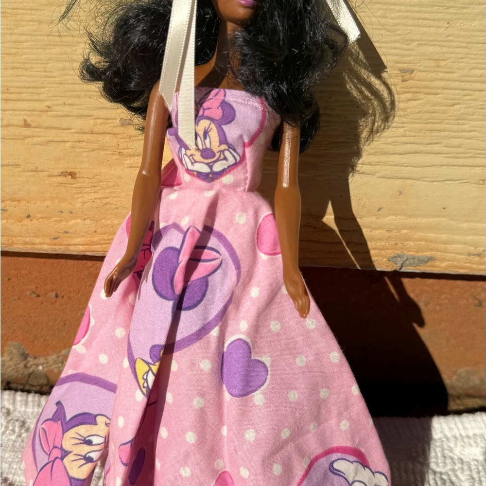 Handmade Pink Doll with Purple Dress